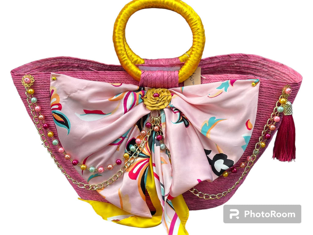 Pink Palm Handbag  / Bolso de mano Rosa