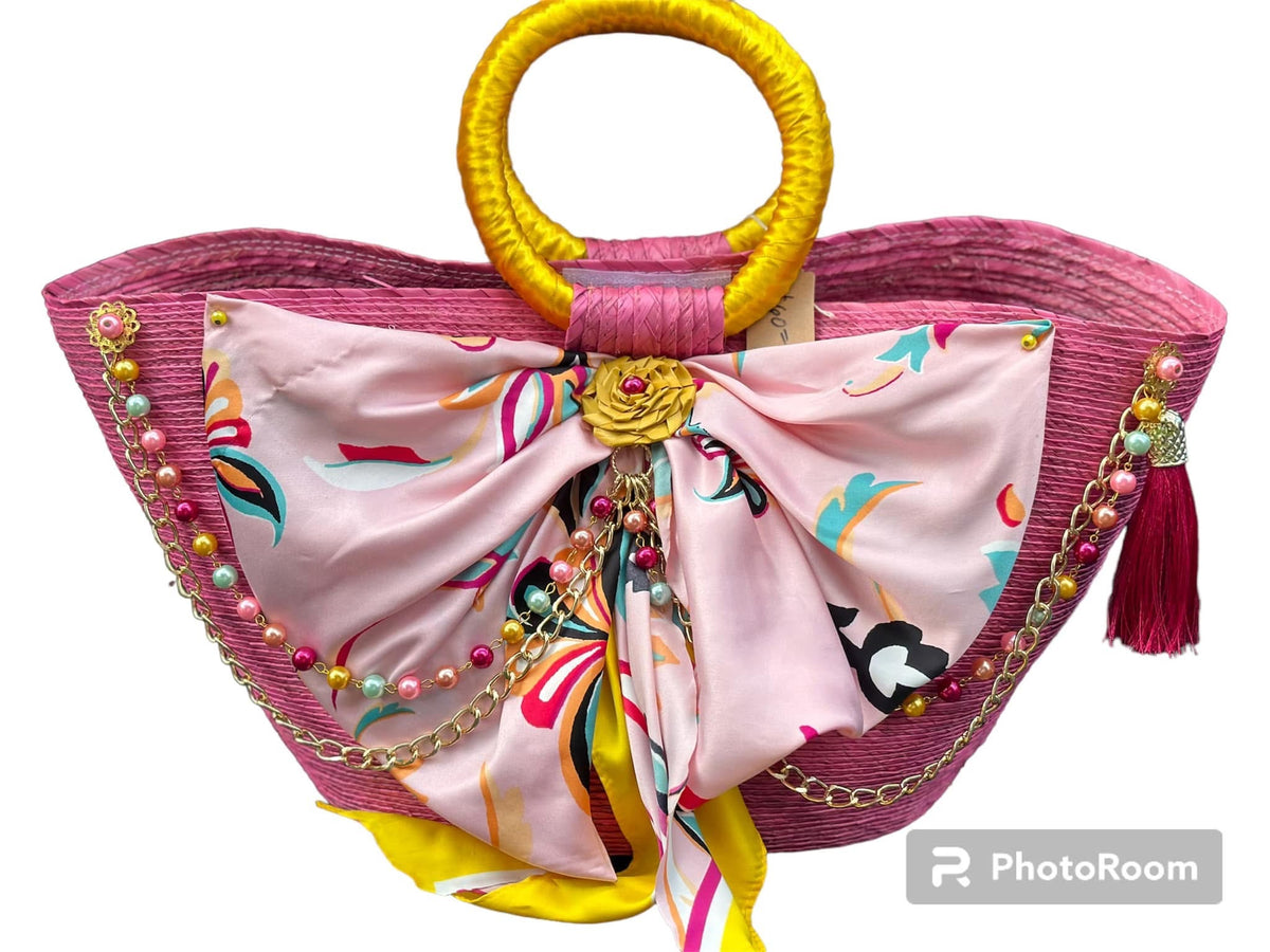 Pink Palm Handbag  / Bolso de mano Rosa