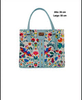 Blue Handbag with flowers / Bolso Azul con flores