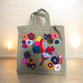 Jute Tote Handbag / Bolsa cuadrada en yute bordado a mano Colibri 3