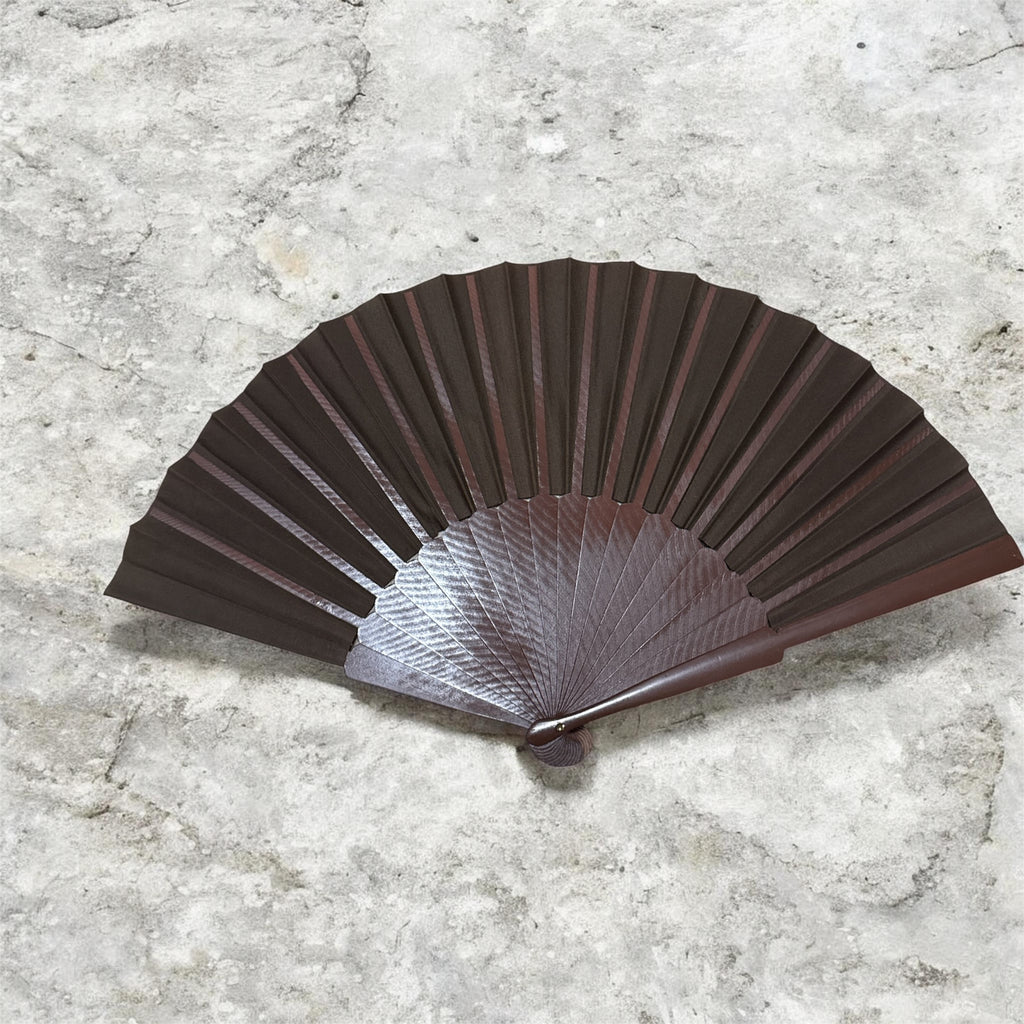 Wood and paper Fan, Abanico en madera y papel (12 in )