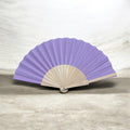 Wood and Fabric Fan, Abanico en madera y Tela (9in) lilac