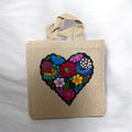 Jute Tote Handbag / Bolsa cuadrada en yute Corazon 2