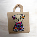 Jute Tote Handbag / Bolsa cuadrada en yute Perrito 1