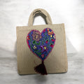Jute Tote Handbag / Bolsa cuadrada en yute Corazon 3