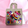Jute Tote Handbag / Bolsa cuadrada en yute bodado a mano colibri 4
