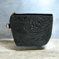 Gray Handcrafted Mexican Leather Coin Purse / Monedero en Piel Gris