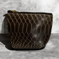 Brown Snake-Skin Leather Coin Purse / Monedero en Piel vibora Cafe