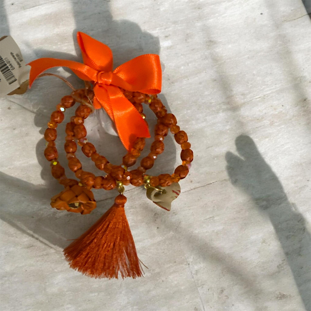 Handcrafted Palm Bracelet from Guerrero, Mexico / Brazalete en palma naranja