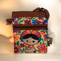Vibrant Mexican Leather Rectangle Crossbody Bag/ Bolsa en piel en forma Rectangulo Lele