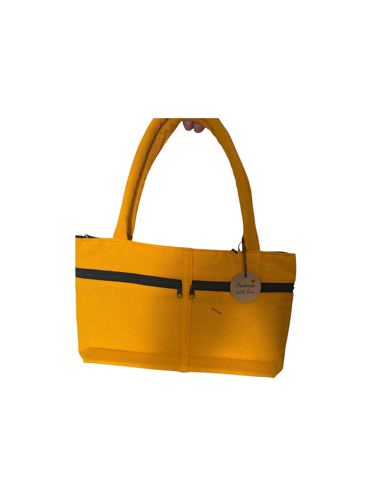 Yellow Mexican Embroidered Fabric Bag / Bolsa de Tela con Bordados Artesanales Mexicanos