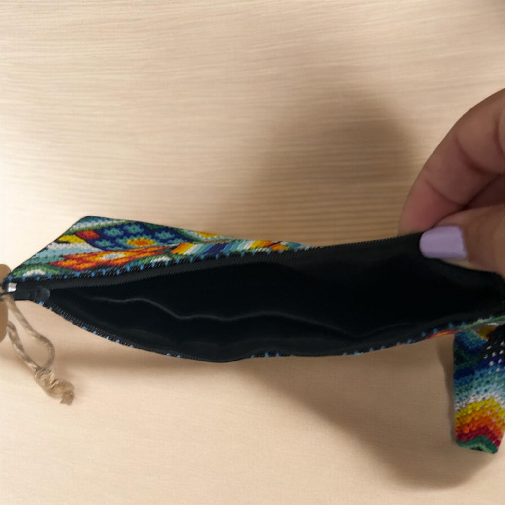 Handcrafted Mexican Beaded Leather Bag / Bolso Mexicano Artesanal de Chaquira y Piel