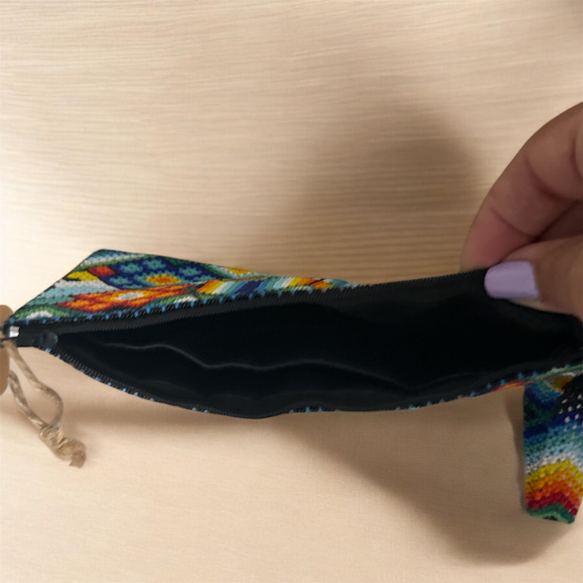 Handcrafted Mexican Beaded Leather Bag / Bolso Mexicano Artesanal de Chaquira y Piel
