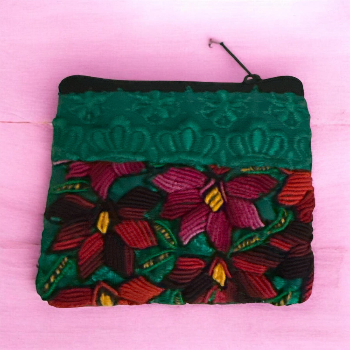 Hand-Embroidered Coin Purse / Monedero Bordado a Mano "selected and shipped based on availability at the time of purchase"