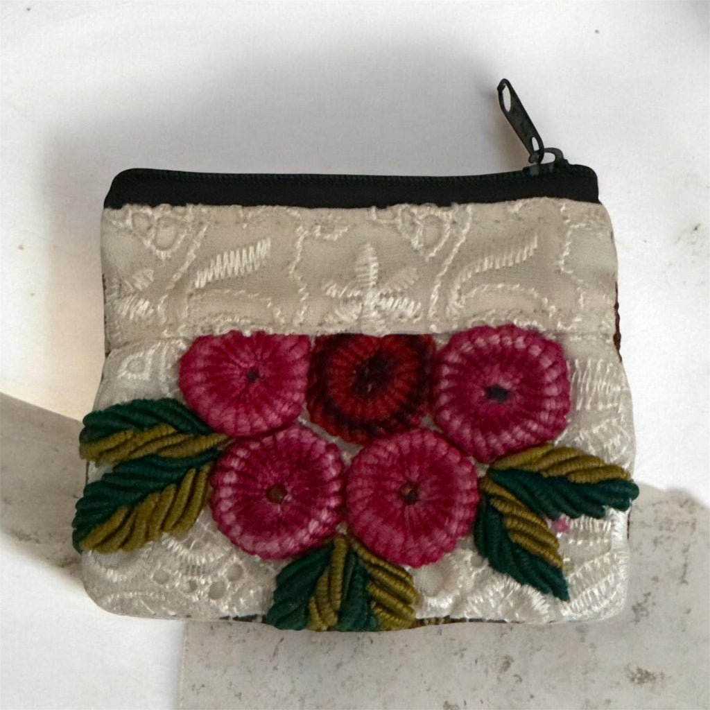Hand-Embroidered Coin Purse / Monedero Bordado a Mano "selected and shipped based on availability at the time of purchase"