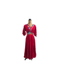 Colorful Mexican-Inspired Dress Red  / Vestido con Detalles Coloridos Rojo