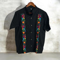 Men’s Embroidered Cotton Shirt / Camisa de Algodón Bordada para Hombre Negra
