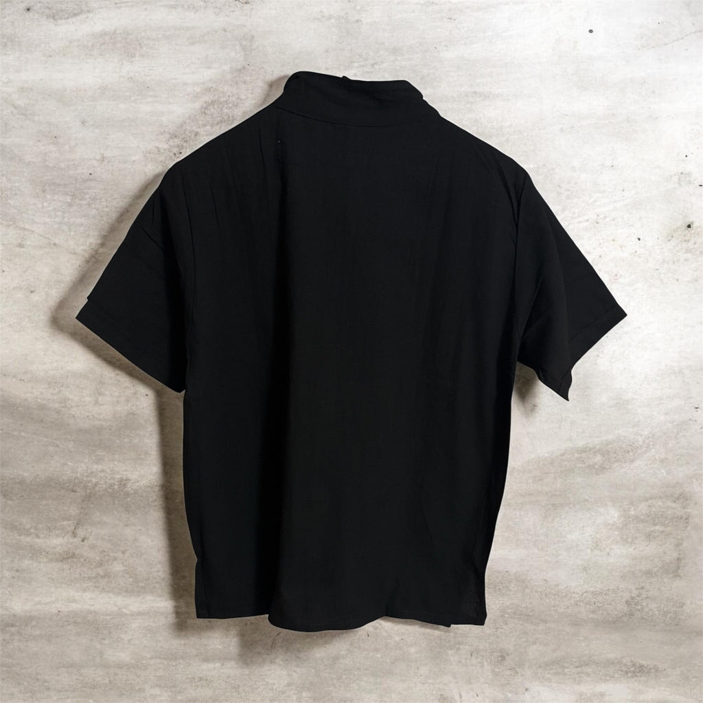 Men’s Embroidered Cotton Shirt / Camisa de Algodón Bordada para Hombre Negra